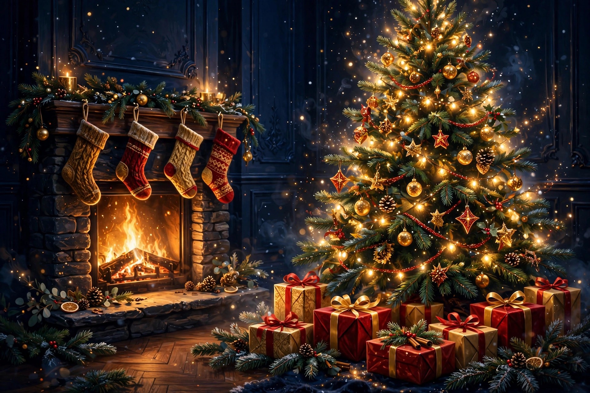 Christmas tree with gifts
