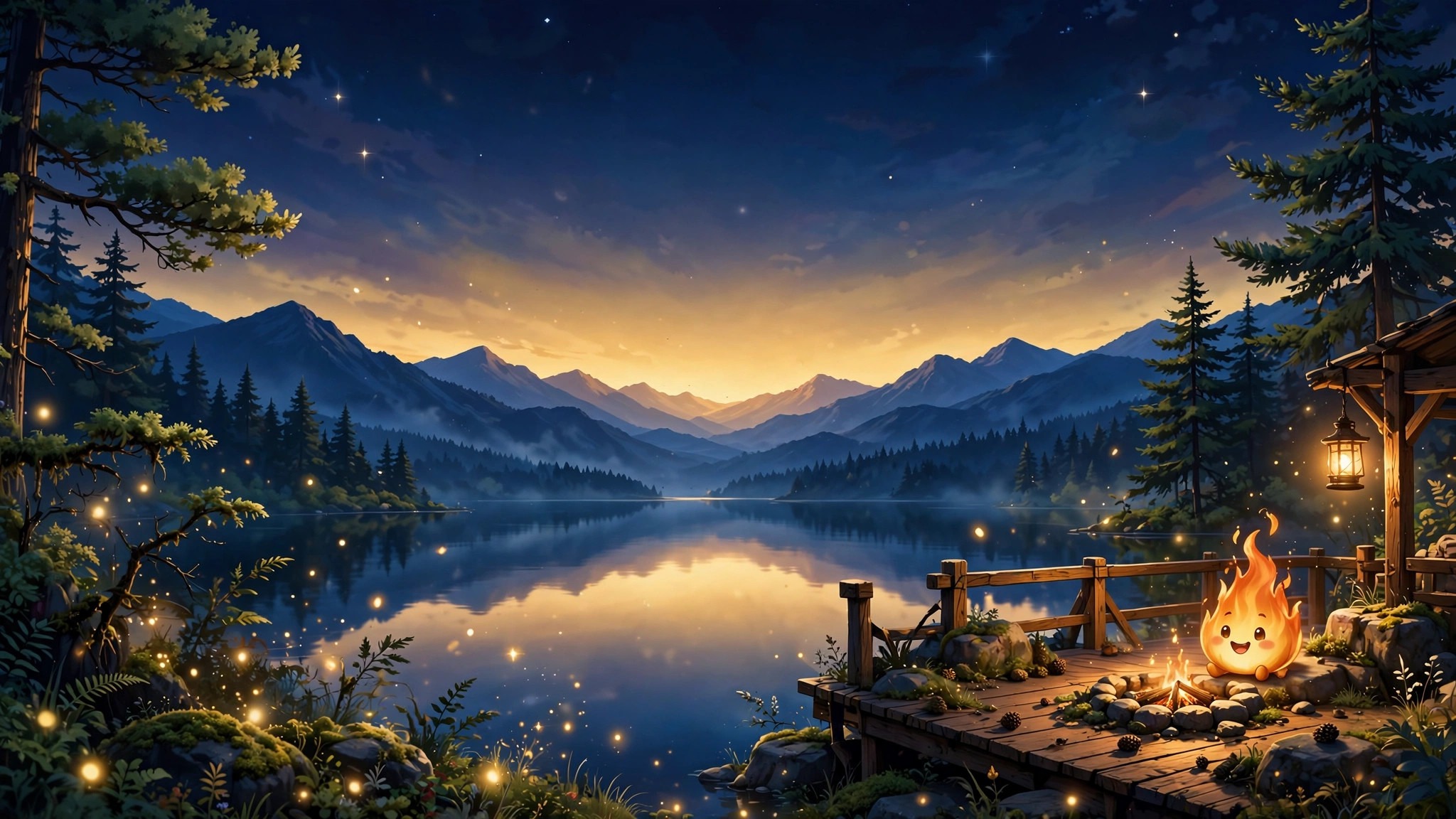 Golden landscape at home